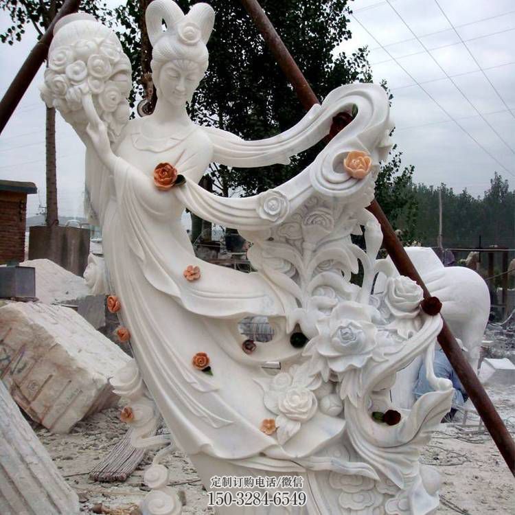 达孜公园天女散花雕塑 酒店门口雕塑 彩绘摆件 达孜公园天女散花雕塑 酒店门口雕塑 彩绘摆件